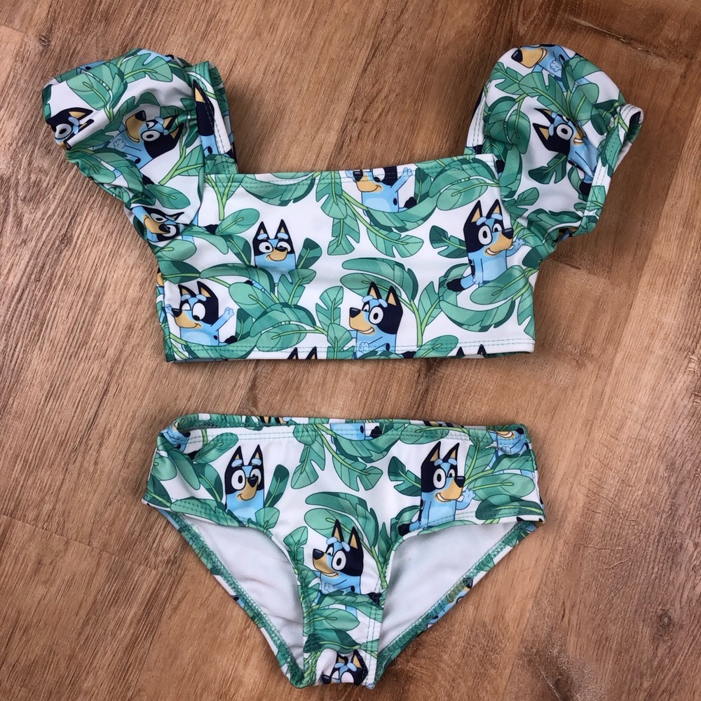 Bluey Kids Swimwear 2-Piece Set with Cartoon Print